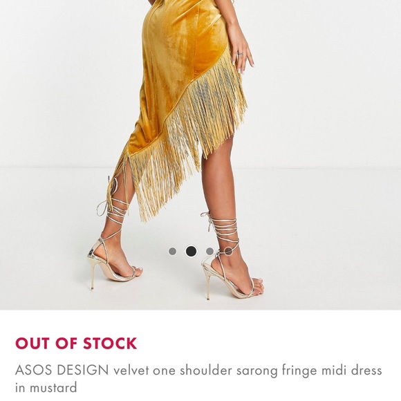 ASOS mustard/gold midi birthday dress - Picture 3 of 3